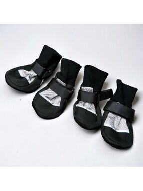 Dog Boots Winter Shoes Waterproof Reflective Cold Weather Wear Black Small New